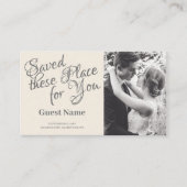 Carte De Placement Couple Mariage baiser en monochrome (Devant)