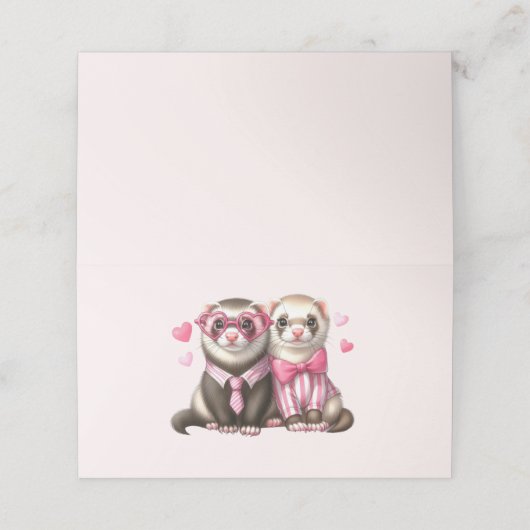 Carte De Placement Couple mignon en amour (Extérieur déplié)