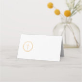 Carte De Placement Courbe en or Faux simple avec croix (Devant)
