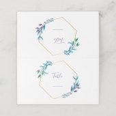 Carte De Placement Couronne de fleurs géométriques. Numéro de table d (Extérieur déplié)