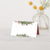 Carte De Placement Couronne de Noël à l'Holly Réception de répétition (Dos)