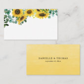 Carte De Placement Couronne de tournesols à l'aquarelle et d'eucalypt (Devant / Derrière)