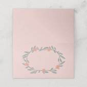 Carte De Placement Couronne de vignes fleuries Élégance chic rose ver (Extérieur déplié)