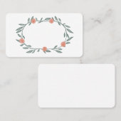 Carte De Placement Couronne de vignes florales Élégante Chic Rose Ver (Devant / Derrière)