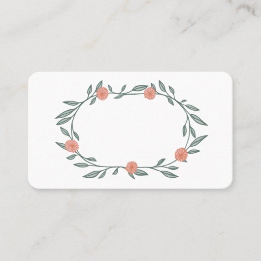 Carte De Placement Couronne de vignes florales Élégante Chic Rose Ver (Devant)