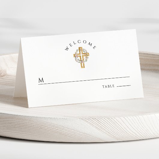 Carte De Placement Couronne florale de première communion