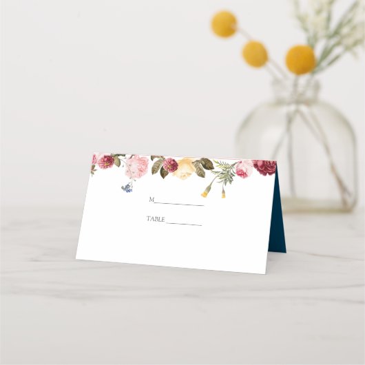 Carte De Placement Couronne florale multicolore (Devant)