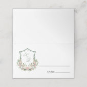 Carte De Placement Couronne florale rose (Extérieur déplié)