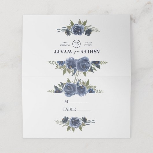 Carte De Placement Couronne Rose bleue (Extérieur déplié)