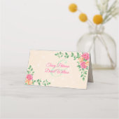 Carte De Placement Couronne Rose colorée (Dos)