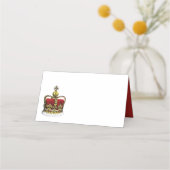 Carte De Placement Couronne royale en rouge et en or (Devant)