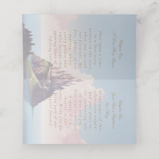 Carte De Placement Couverture de livre & mariage de château (Intérieur déplié)