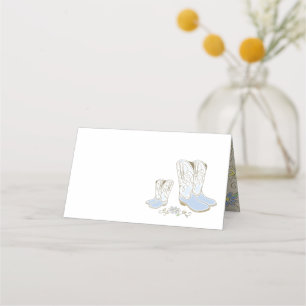 Carte De Placement Cowboy Baby shower Pays Western Blue Boy