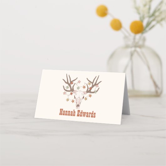 Carte De Placement Cowboy Christmas Place Card, Western Theme Party (Devant)