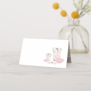 Carte De Placement Cowgirl Baby shower Pays Western Rose Girl