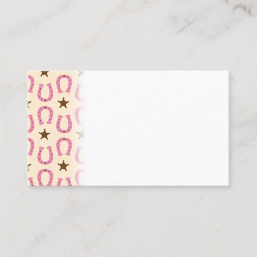 Carte De Placement Cowgirl Pink Horseshoe Shérif Star Country Texas (Devant)