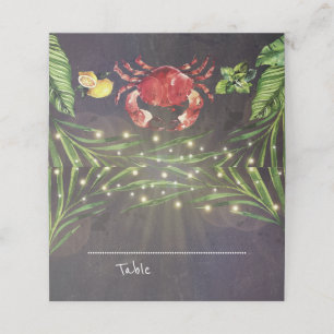 Carte De Placement Crabe Nautique Plage Palm Lumières Mariage