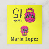 Carte De Placement Crâne à sucre noir (Extérieur déplié)