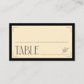 Carte De Placement Cream Black Art Deco Sophisticated Botanical (Dos)
