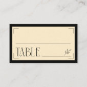 Carte De Placement Cream Black Art Deco Sophisticated Botanical (Devant)