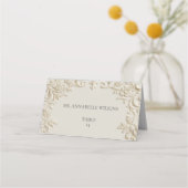 Carte De Placement Cream Embossed Floral Scroll Ivory Table (Dos)