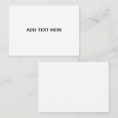 Carte De Placement Créez votre propre blanc (Devant / Derrière)