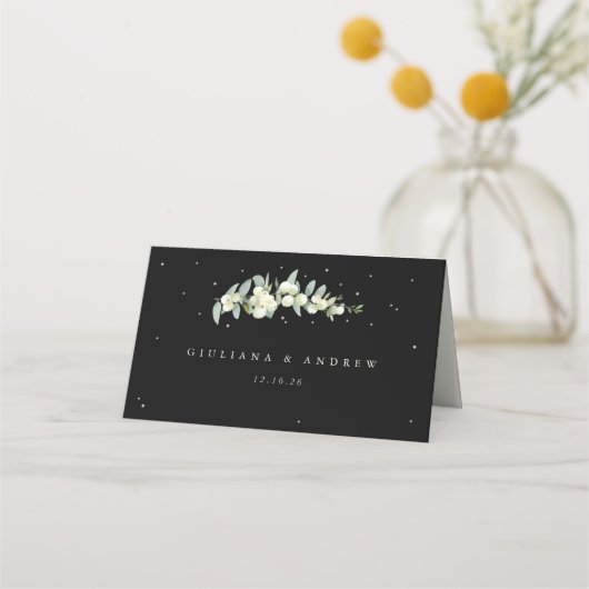 Carte De Placement Crème/Black Snowberry + Mariage Eucalyptus (Dos)
