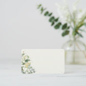 Carte De Placement Crème blanche Snowberry+Eucalyptus Mariage d'hiver (Debout devant)