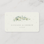 Carte De Placement Crème blanche Snowberry+Eucalyptus Mariage d'hiver (Dos)