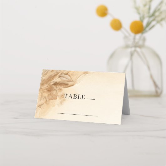 Carte De Placement Crème d'ivoire botanique Table bohémienne texturée (Devant)