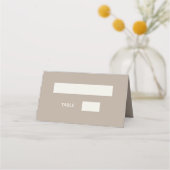 Carte De Placement Crème taupe moderne simple (Devant)