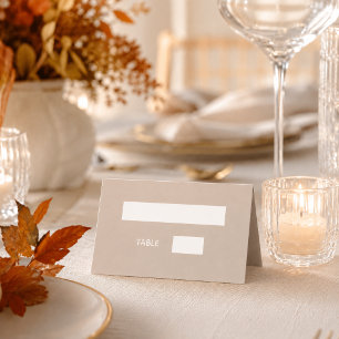 Carte De Placement Crème taupe moderne simple