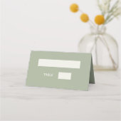 Carte De Placement Crème vert sauge moderne simple (Devant)