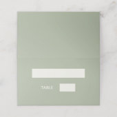 Carte De Placement Crème vert sauge moderne simple (Extérieur déplié)