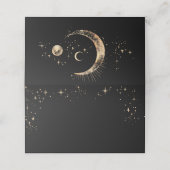 Carte De Placement Crescent Moon Starry Nuit Mariage céleste (Extérieur déplié)