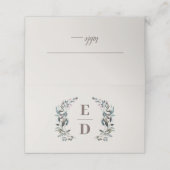 Carte De Placement Crest jardin | Eggshell | Tableau Monogramme Maria (Extérieur déplié)