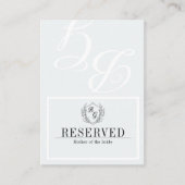 Carte De Placement Crest monogramme classique RÉSERVÉ plié (Devant)