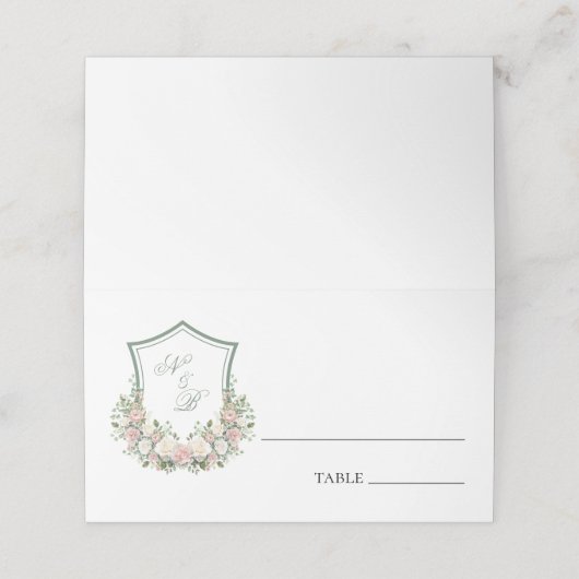 Carte De Placement Crête florale rose (Extérieur déplié)