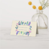 Carte De Placement Cristal rose vert et bleu Nom du lieu