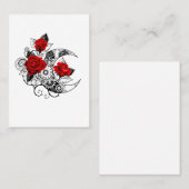 Carte De Placement Croissant mécanique avec roses rouges (Devant / Derrière)