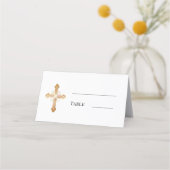 Carte De Placement Croix dorée blanche simple (Devant)