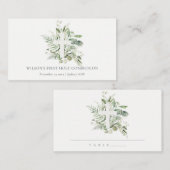 Carte De Placement Croix du feuillage Eucalyptus Première communion s (Devant / Derrière)
