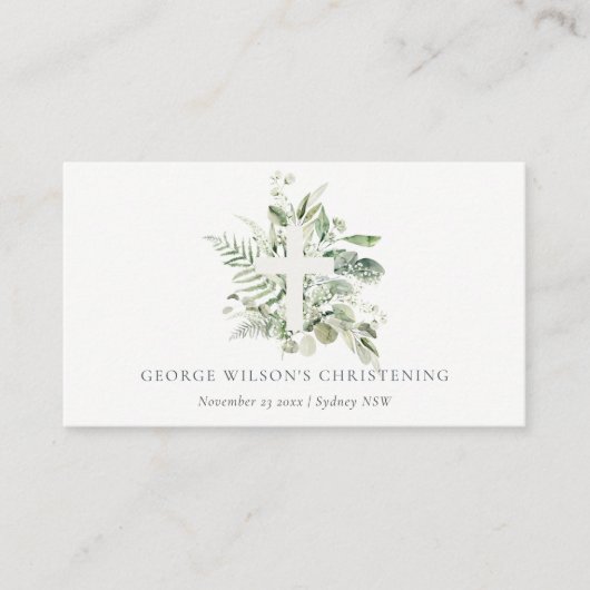Carte De Placement Croyant Rustique Eucalyptus Fern Folid (Devant)