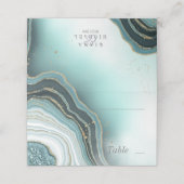 Carte De Placement Crystal Agate Mariage Turquoise ID825 (Extérieur déplié)