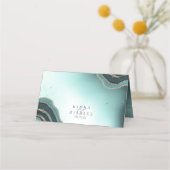 Carte De Placement Crystal Agate Mariage Turquoise ID825 (Dos)