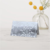 Carte De Placement Crystal Snowflake Mariage d'hiver Carte de lieu pl (Dos)