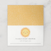 Carte De Placement Cuisine Notre Petit Baby shower Soleil Boho (Extérieur déplié)
