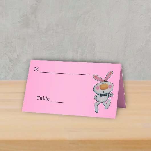 Carte De Placement Cume blanc pouce de lapin vers le haut Cravate de 