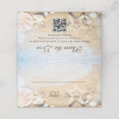 Carte De Placement Custom Blue Ocean Tropical Beach Wedding (Extérieur déplié)