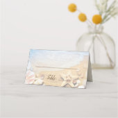 Carte De Placement Custom Blue Ocean Tropical Beach Wedding (Devant)